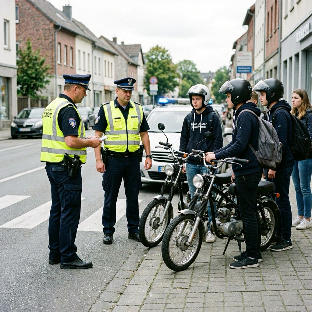 Polizei erwischt Jugendliche mit frisierten Mofas in Hohenau
