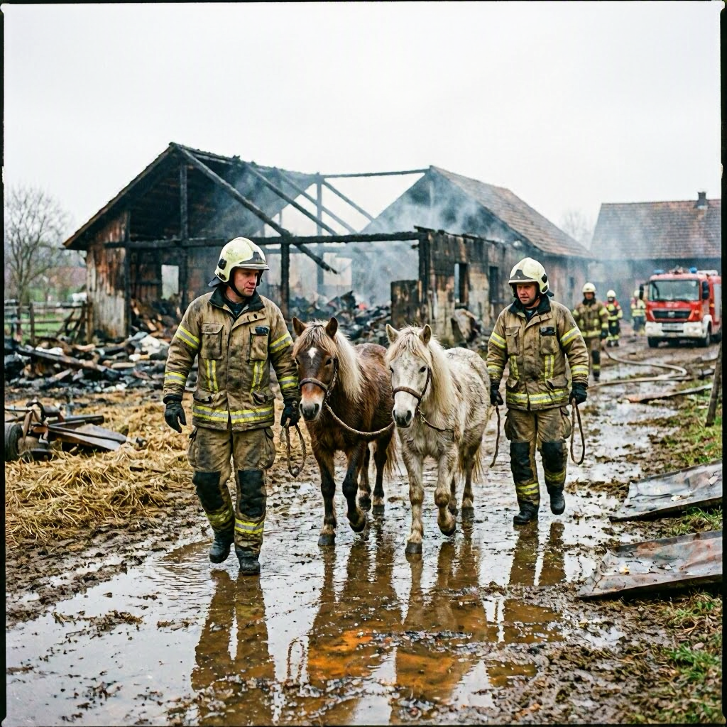 Ponys gerettet: Großbrand auf Bauernhof in Freudenstadt verursachte Millionenschaden
