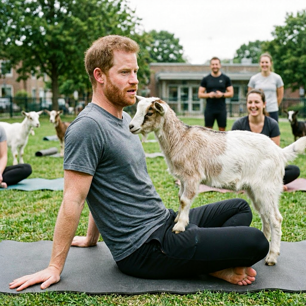 Prinz Harry beim Ziegen-Yoga: Überraschender Schritt ins Tierleben