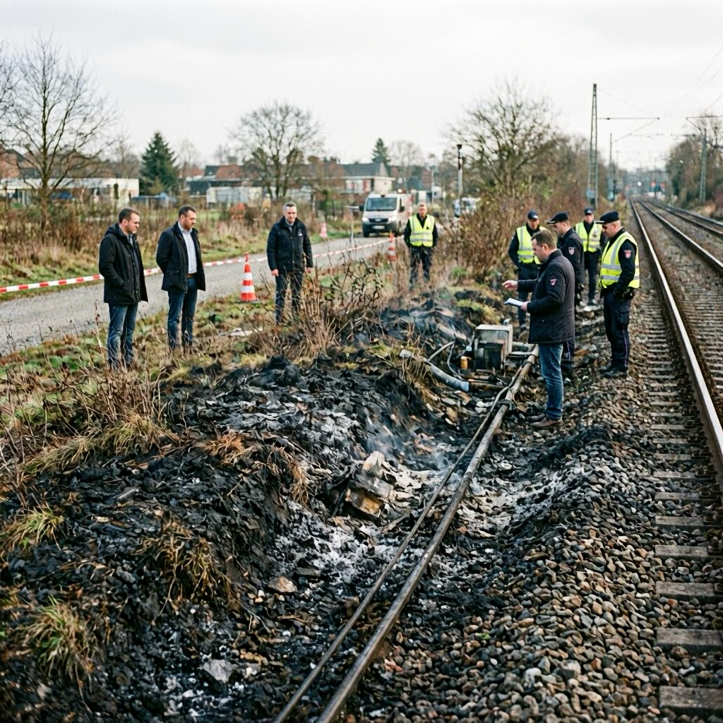 Sabotageverdacht nach Böschungsbrand an wichtiger Bahnstrecke