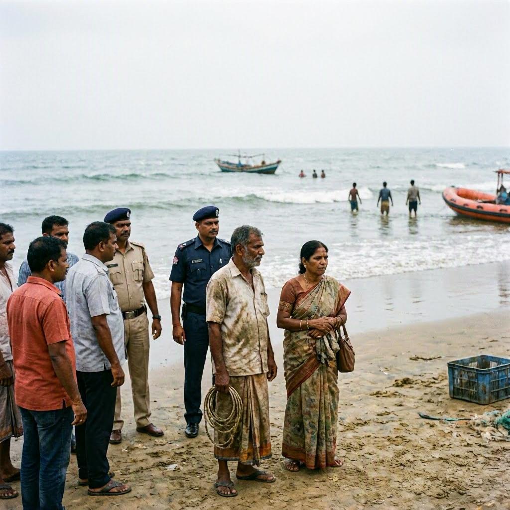 Search Underway for 6 Missing Fishermen After Boat Capsizes Off Visakhapatnam Coast