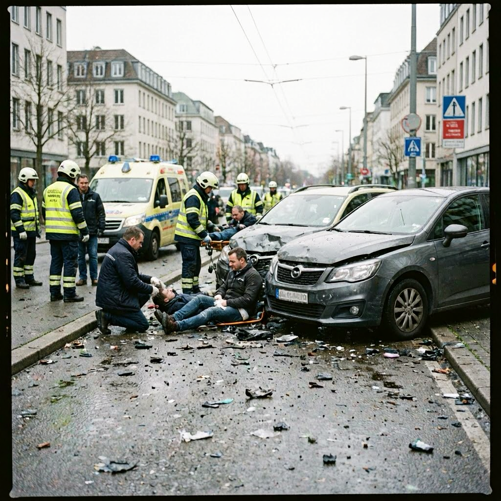 Sechs Verletzte bei schwerem Frontalzusammenstoß in Stuttgart