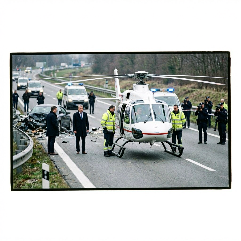Spektakuläre Fotos vom A45-Unfall – Hubschrauber auf Autobahn gelandet