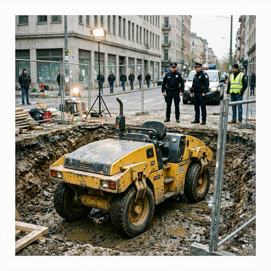 Teenager mit Walze auf Baustelle in Neu-Ulm unterwegs – Polizei sucht Zeugen