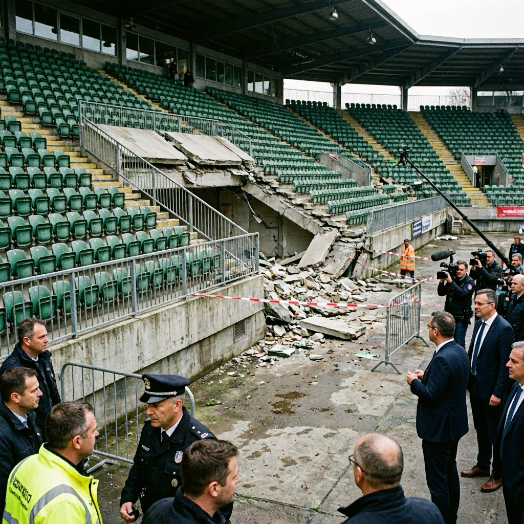 Teilweise Einsturz der Tribüne im Weserstadion sorgt für Aufregung