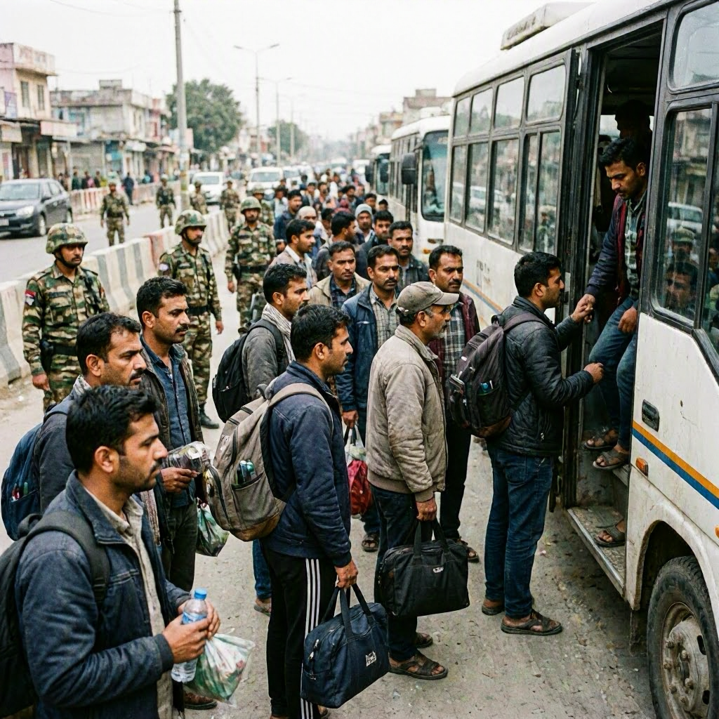 Tight Security as Amarnath Pilgrims Depart from Srinagar for Baltal