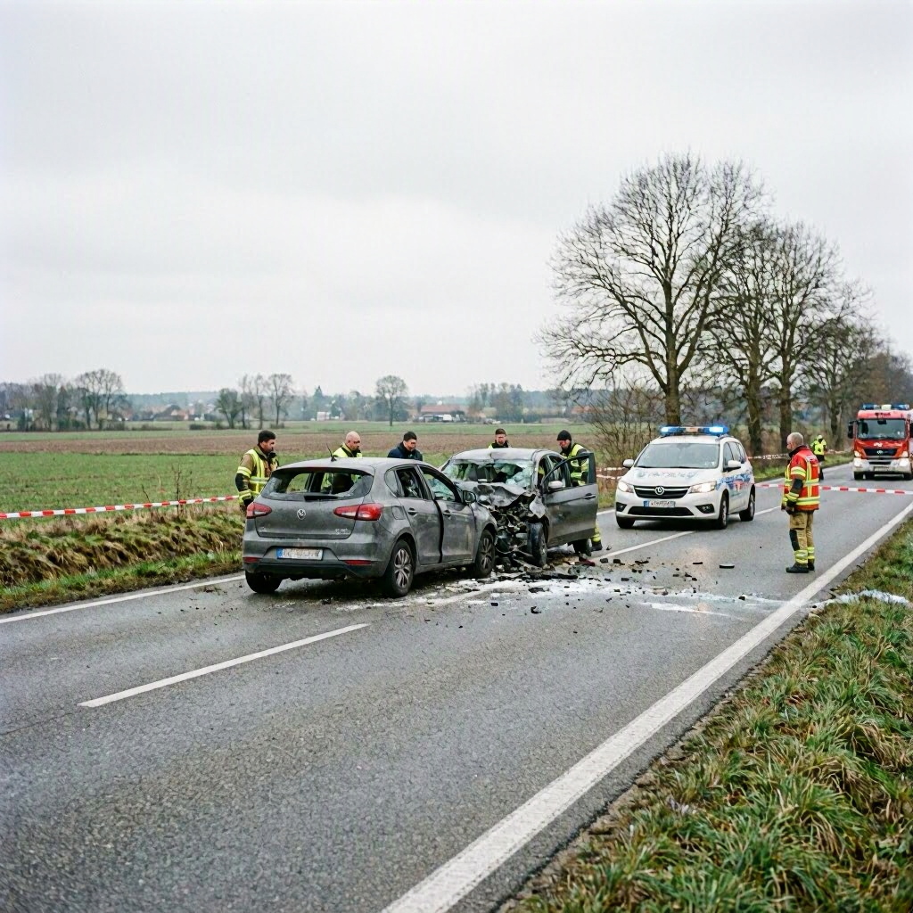 Tödlicher Verkehrsunfall auf der B 465 bei Schemmerhofen