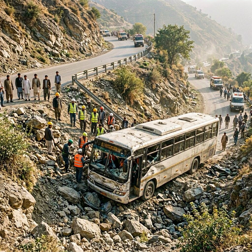 Tragic Bus Accident in Pakistan Claims 40 Lives as Vehicle Falls into Ravine