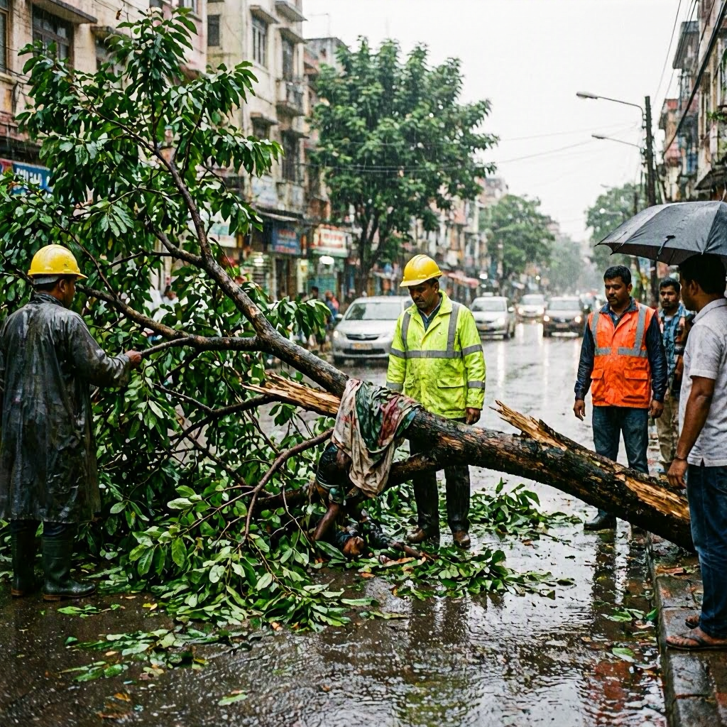 Tragic Monsoon Incident Claims Another Life in Mumbai as Tree Falls on Man