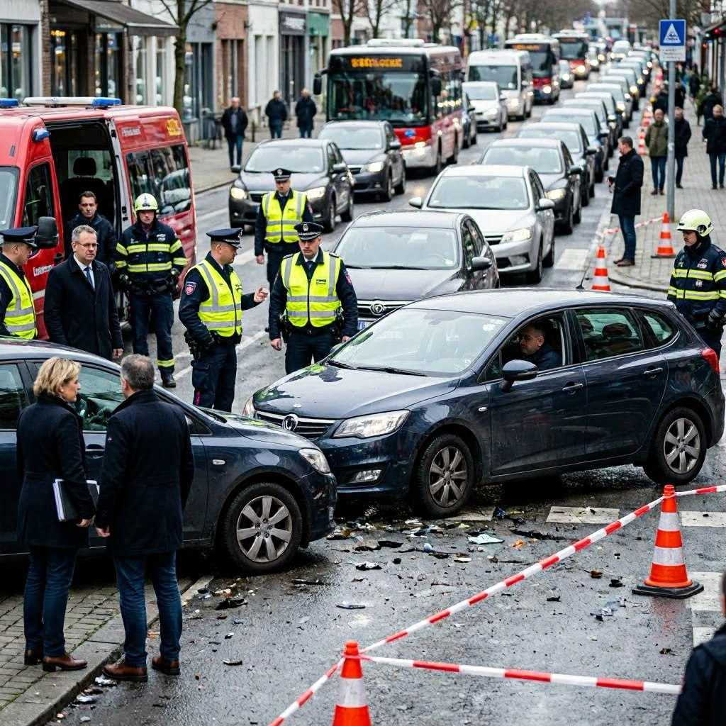 Unfall in Melle führt zu massiven Verkehrsbehinderungen