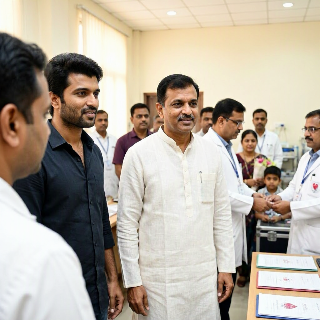 Vijay Deverakonda and Harish Rao Celebrate 500 Pediatric Heart Surgeries in Telangana