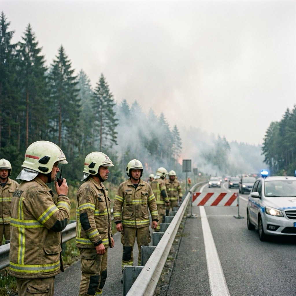 Waldbrände in Südostthüringen: A9-Teilstück wegen Einsatz gesperrt