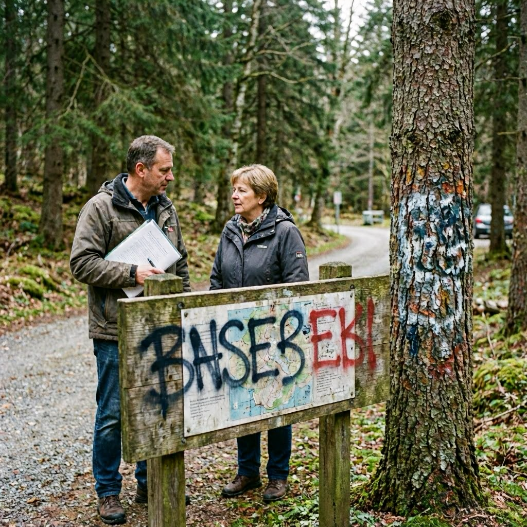Waren es KSC-Fans? Graffiti verärgert Schwarzwaldverein