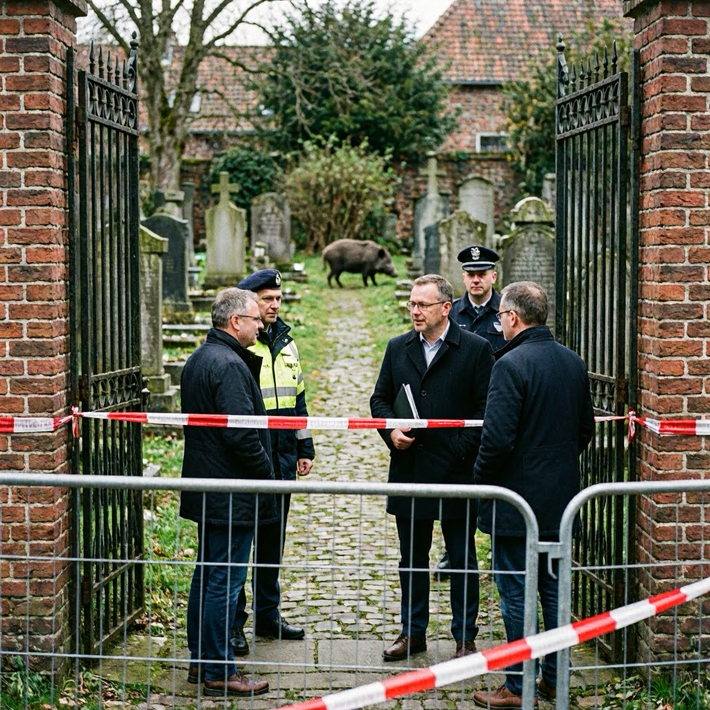 Wildschweine führen zur Schließung des Ehrenfriedhofs in Lübeck