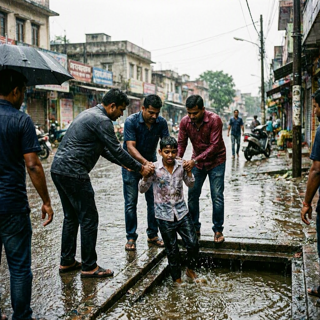 Youth Missing After Being Swept Away in Bhubaneswar Drain During Heavy Rain