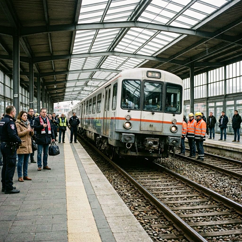 Zug entgleist im Stuttgarter Hauptbahnhof während Rangierfahrt