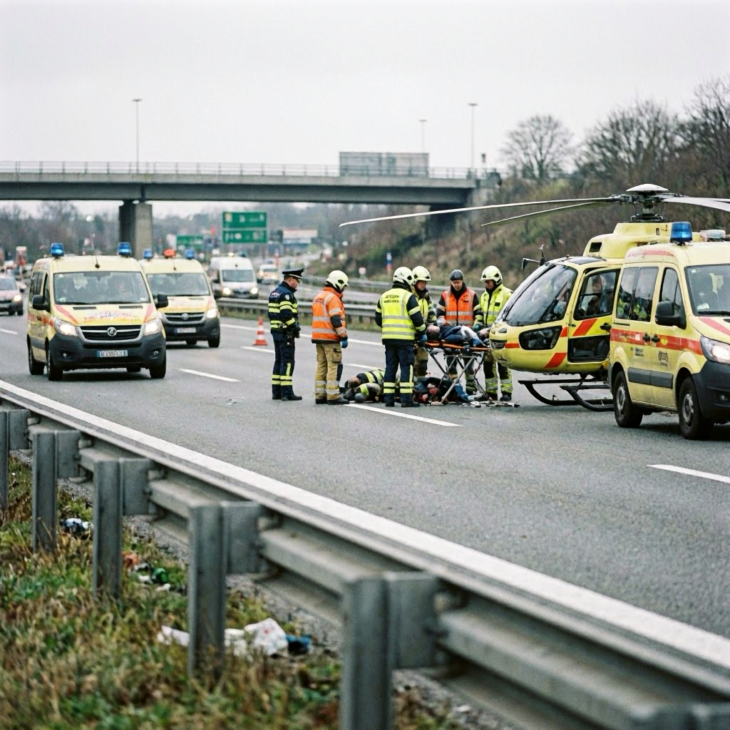Zwei Unfälle auf A10 bei Ludwigsfelde - Schwerverletzter mit Hubschrauber geborgen