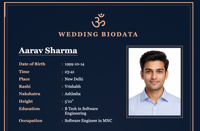 Midnight Royale marriage biodata template