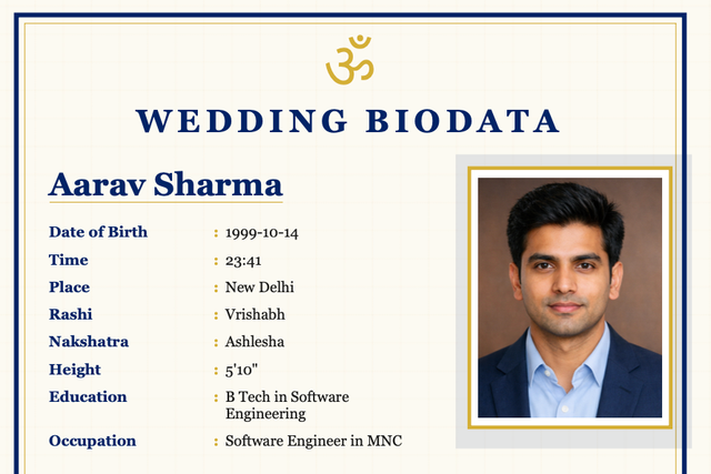 Imperial Regalia marriage biodata template