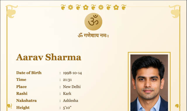 Aesthetic Floral Light theme marriage biodata template