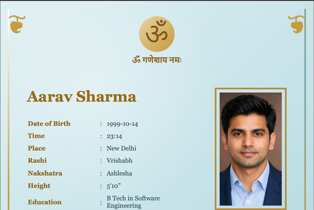 Peach royale marriage biodata template