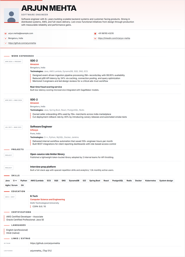 Crimson Schema resume template