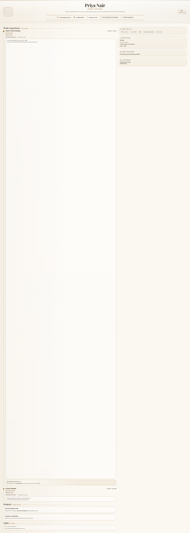 Ivory Executive resume template