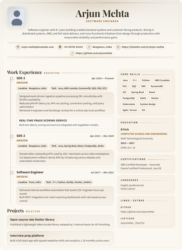 Ivory Regent resume template